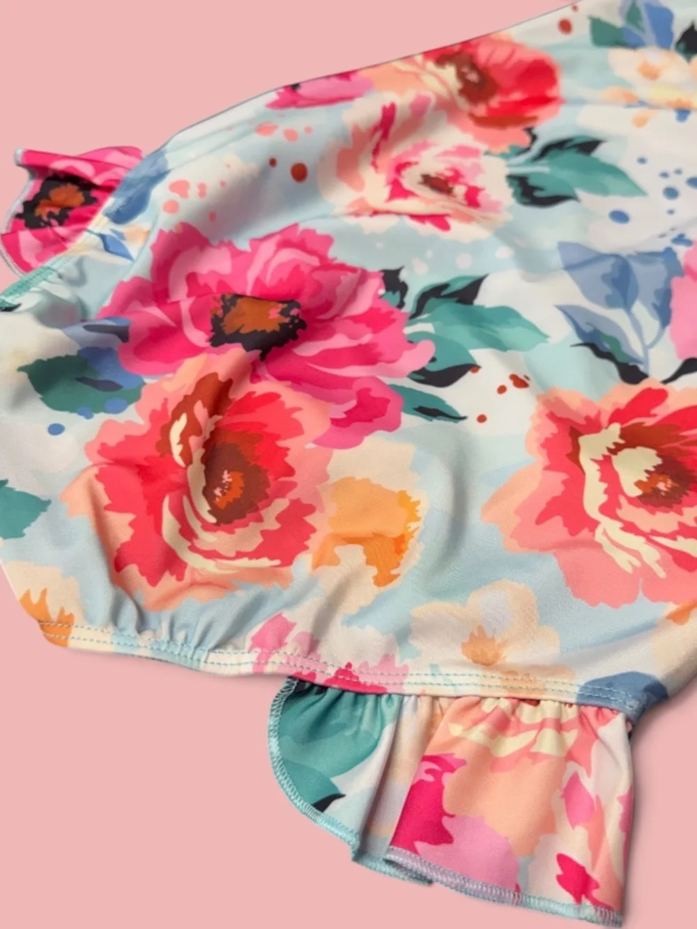 NWT Girls 10 Floral One Piece Swimsuit Ruffle Bathing Suit